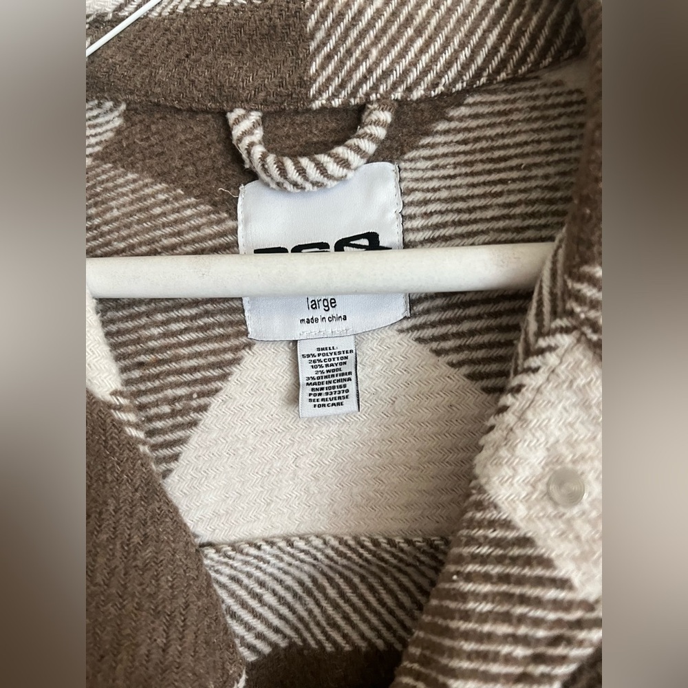 Brown and White Plaid Shacket - Picture 4 of 4